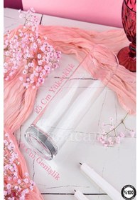 Resim Delizli El İmalati 10 Cm X 25 Cm - El İşciliği Silindir Vazo Cam Ps250 Kalın Tabandır Kesinlikle Beyaz 