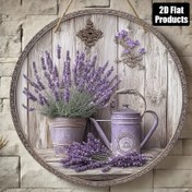 Resim 2D Düz, 20.32x20.32 cm Yuvarlak Ahşap Duvar Dekorasyonu İşareti - Lavanta Temalı Çaydanıyla Çiçeklerle, Bar, Mutfak, Kafe, Ev, Ofis ve Parti Dekoru İçin Mükemmel, Festivite Özel Hediye Fikri, Festivite Özel Dekorasyon | Vintage Duvar Sanatı | Detaylı Çaydanı Tasarımı, Duvar Dekoru 