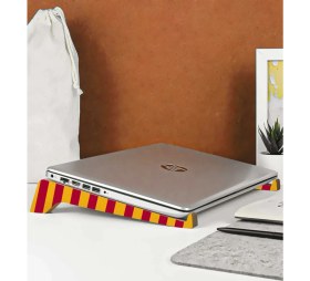 Resim Bk Gift Taşınabilir Ahşap Sarı Kırmızı Notebook Laptop Standı 
