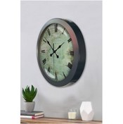 Resim Bahat Salon Ofis Duvar Saati Gri Metal Çerçeve 36 Cm 