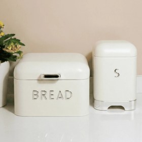 Resim Sarkap Home Krem Galvaniz 5,6 L Bread Küçük Boy Ekmeklik - 200x140mm & 2 L Storage Kutu - 115x150mm Set 