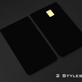 Resim 1 set 2 adet benzersiz minimalist "Saf Siyah" temalı kredi kartı çıkartması, kendinden yapışkanlı PVC malzeme, küçük çip kartlar, toplu taşıma kartları, banka kartları ve daha fazlası için uygun. Banka kartlarını korur, parti hediyesi veya hediye olarak mükemmel 