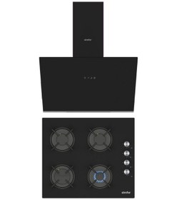 Resim Simfer Trend 3046 + 8721 2'li Cam Ankastre Set Siyah 