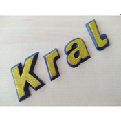 Resim Kral Logo Sarı Plastik Kral Arması King 