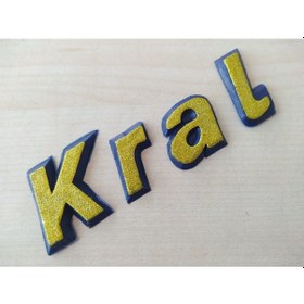 Resim Kral Logo Sarı Plastik Kral Arması King 