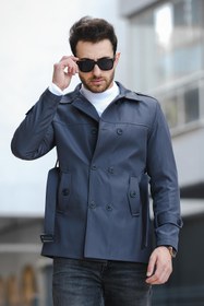 Resim Lusaka Su İtici Slim Fit Kemer Detaylı Trençkot - SIYAH / XL 