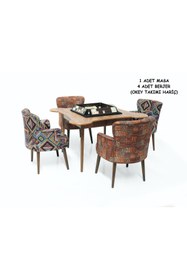 Resim VETROWOOD Okey Masası & 4 Adet Berjer 