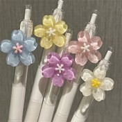 Resim 5'li Paket Çiçekli Jel Kalem Seti, Şık Çiçek Desenli Geri Çekilebilir Tükenmez Kalemler, Siyah Mürekkep, Ev, Okul ve Doğum Günü Partileri İçin Uygun, Akıcı Yazım 