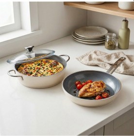 Resim Kitchen Toscana Chef 3 Parça Tava Karnıyarık Tencere Seti - 26 Cm Renkli 