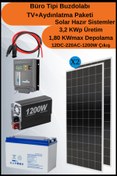 Resim N&D Lighting Büro Tipi Buzdolabı+tv+aydınlatma Maxi Mono Solar Paket 3,2kwp 