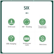 Resim Pazly 360 Derece Dönen Elektrikli Döner Pikap Usb Şarj Standı Tip 1 Beyaz 