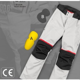 Resim Ebakbak Motosiklet Pantolonu Full Korumalı 4 Mevsim Maxdura Kumaş White Pantolon 