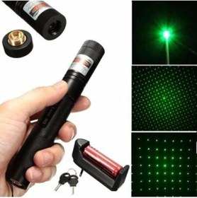 Resim kar-bul Green Laser Pointer Şarjlı Güçlü Yeşil Lazer Metal Kasa Ve Priz Dönüştürücü Fiş Çevirici Hediye 