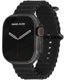 Resim Daniel Klein Siyah Arama Konuşma Özellikli Değiştirilebilir Kordonlu Siyah Silikon Kayışlı Akıllı Saat 49 mm 200 