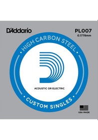 Resim Daddario Pl007 Elektro & Akustik Tek Tel 0.007 İnç - Çelik 