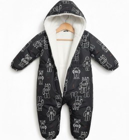 Resim Çocuk Kozmonot, Çocuk Kar Tulumu 2-5 Yaş Siyah 