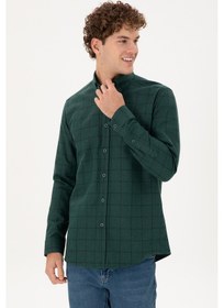 Resim U.s. Polo Assn. Erkek Koyu Yeşil Gömlek Desenli 50296597-vr079 Koyu Yeşil 