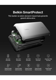 Resim Belkin Boostcharge 20.000mah Entegre Kablolu 30w Hızlı Şarj Powerbank, Beyaz Beyaz 