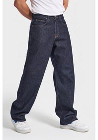 Resim Itsbasic Erkek İndigo Renk 7w5-50 Tt25 Relaxed Baggy Fit İç Boy 80cm Rahat Kesim %100 Koton Denim Jean 