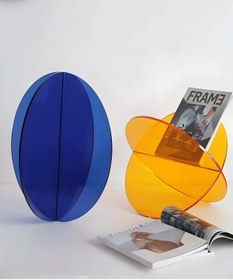 Resim Bola Concept Turuncu Dergilik, 5 mm Dayanıklı Pleksi, 40x40 cm, Modern Gazetelik Dekoratif Kitaplık 