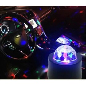 Resim Ledx Mini USB Disko Topu Telefon Tablet Araç Uyumlu Sese Duyarlı 