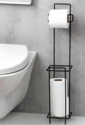 Resim Genel Markalar Kaliteli Siyah Yedekli Wc Banyo Duş Tuvalet Kağıtlık Kare Kağıtlığı 