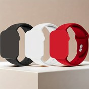 Resim Apple Watch Serisi SE/1-9, Ultra/Ultra 2 ile Uyumlu 3-Pack Silikon Spor Bantları - Su Geçirmez Erkek ve Kadınlar için Deployant Klaplı Bileklik 