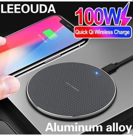 Resim 100w Kablosuz Şarj Cihazı İphone Uyumlu 13 12 11 Xs Max X Xr 8 Artı Süper Hızlı Şarj Pedi Ulefone Doogee Samsung Not 9 Not S21 