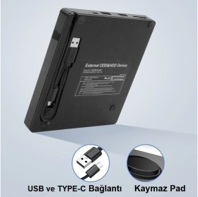 Resim Triline Harici DVD-RW USB 3.0 + SD TF Kart Okuyucu + 3.0 USB Hub Çoklu Cihaz Uyumu 