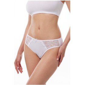 Resim Malabadi Kadın Beyaz 3 Lü Paket Pamuk Elastan Dantelli Slip Külot 149 Beyaz 