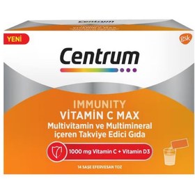 Resim Centrum Imunity Vitamin C Max 14 Saşe Efervesan Toz 