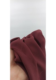 Resim Bordo Dökümlü Krep Kumaş 