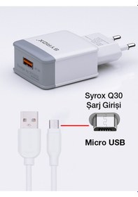 Resim Syrox Q30 Microusb Girişli 3.0 Amper Hızlı Şarj Aleti (Beyaz) (343260010) 