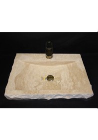 Resim Traverten Batarya Çıkışlı Içi Yay Lavabo 