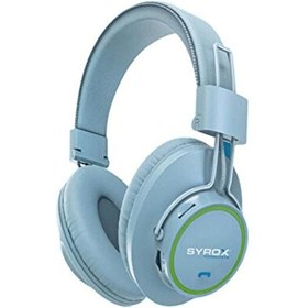 Resim Syrox S26 Hafıza Kartı + 3.5mm AUX Destekli Bluetooth 5.0 Kablosuz Mikrofonlu Kulaküstü Kulaklık - Buz Mavisi 