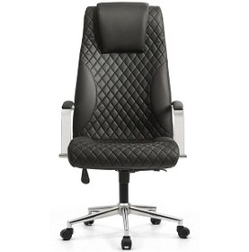 Resim Puma Krom Bilgisayar - Ofis - Müdür - Büro - Makam Çalışma Koltuğu Siyah Renk Krom Ayaklı Siyah Krom 