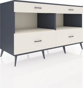 Resim Kronos Konsol 2 Raflı 4 Çekmeceli 176x59x99 Antrasit-aytaşı Antrasit-aytaşı 