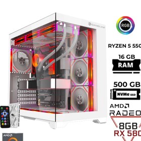 Resim GAMELİNE Pro x5 Ryzen 5 5500 16GB RAM 500GB M.2 Nvme SSD RX580 8GB Oyuncu Masaüstü Bilgisayar 