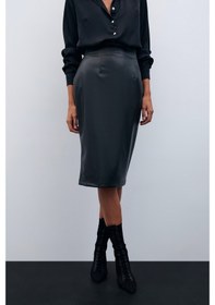 Resim Sateen Deri Kalem Etek - Siyah-135595 Siyah 