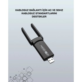 Resim Shopwave Tak-Çalıştır Özellikli Çift Bant Wifi Adaptör – 1200 Mbps 