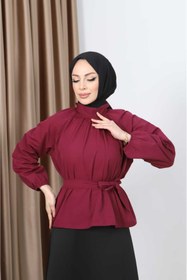 Resim CNG MODA Tesettür Kuşaklı Gömlek 
