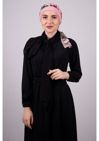 Resim Hürrem Bone Pudra Pratik Hazır Geçmeli Tesettür Bone Sandy Kumaş Desenli Şifo (545491051) Pudra 