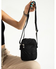 Resim Nemo Bags Siyah Unisex Telefonluk, Cüzdan, Kartlık, Çapraz Askılı Omuz Çantası, 18x13cm Siyah 