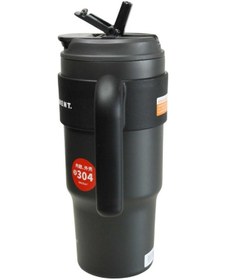 Resim Shotay St-8917 Çift Kullanım Pipetli/rahat İçim Siyah 1000ml Çelik Matara Diğer 