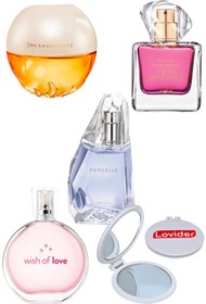 Resim Avon Kadın Parfüm Seti; Incandessence + Wish Of Love + Perceive + TTA Everlasting + Lovider Cep Aynası 