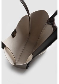 Resim La'graccio Paris Kadın Golden Fularlı Makyaj Çantalı Omuz Çantası Taba Krem 