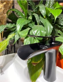 Resim İsaoğlu Yapı Mat Siyah Şelale Lavabo Bataryası Siyah Lavabo Musluğu Siyah Banyo Bataryası Siyah 