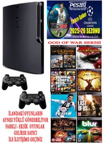 Resim AST Sony Playstation 3 Slim 500 Gb ( Yenilenmiş ) 2 Kablosuz Kol 40 Dijital Oyun Garantili Ürün 