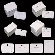 Resim Takı Sunumu, DIY İnci ve Küpeler Paketleme, Karton Küpe Tutucular, Takı Üreticileri ve Perakende Gösterim, Takı Yapımı Gösterim ve Ambalaj Malzemeleri, Boncuk ve Takı Yapımı için 50'li Paket Beyaz Kağıt Küpe Sunum Kartları 