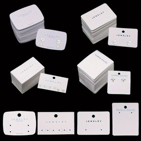 Resim Takı Sunumu, DIY İnci ve Küpeler Paketleme, Karton Küpe Tutucular, Takı Üreticileri ve Perakende Gösterim, Takı Yapımı Gösterim ve Ambalaj Malzemeleri, Boncuk ve Takı Yapımı için 50'li Paket Beyaz Kağıt Küpe Sunum Kartları 
